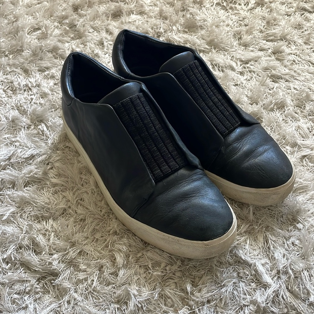 Women’s Vince Black Leather Sneakers -Size 8